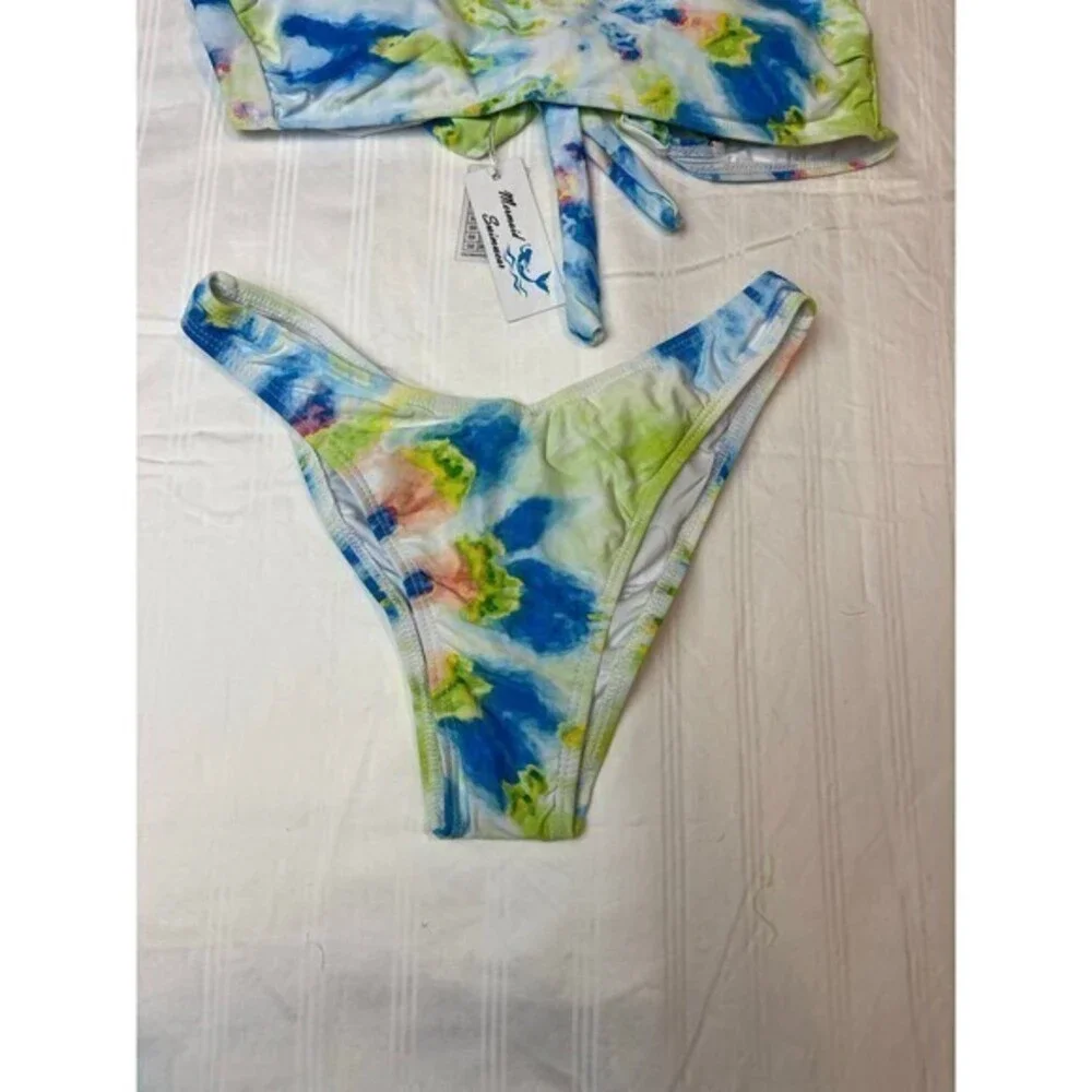 Mermaid Swimwear‎ Tie Dye 2 Piece Asymmetrical Bikini Size M RefM022